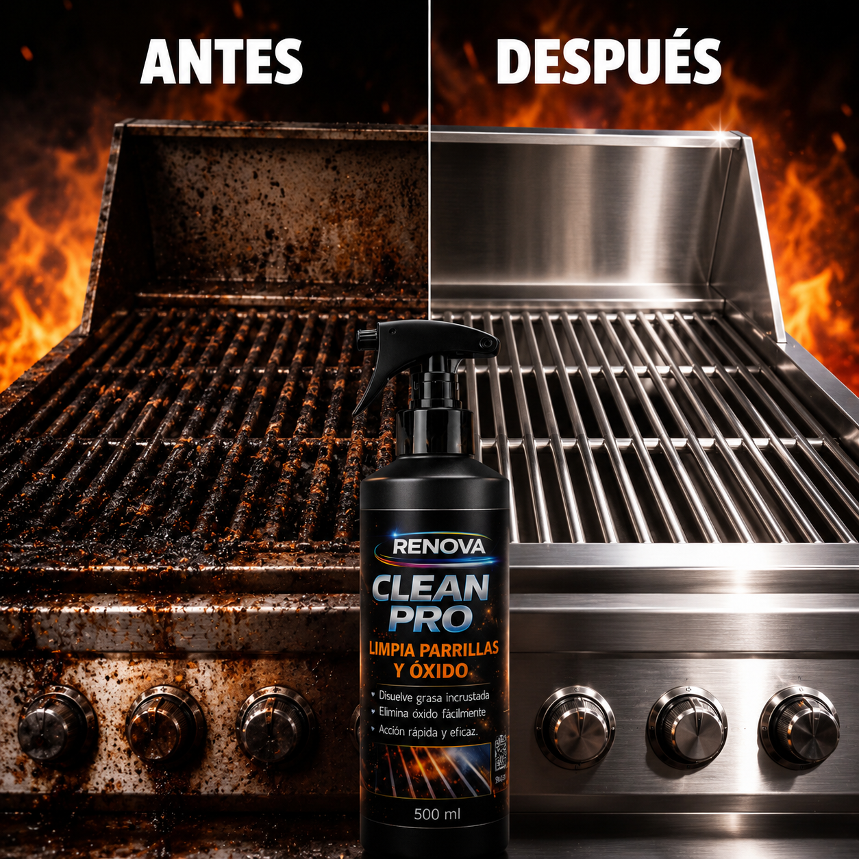 RENOVA CLEAN PRO® | Limpia Parrillas y Óxido 500ml