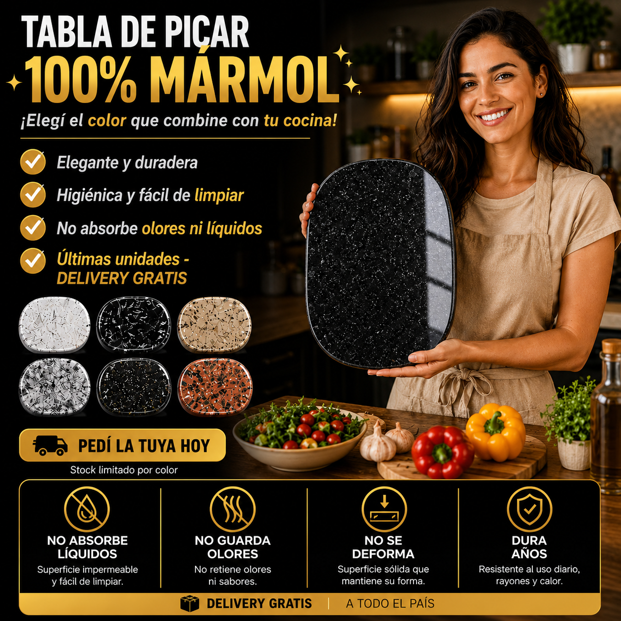 TABLA DE PICAR DE MARMOL NATURAL - Origen Natural