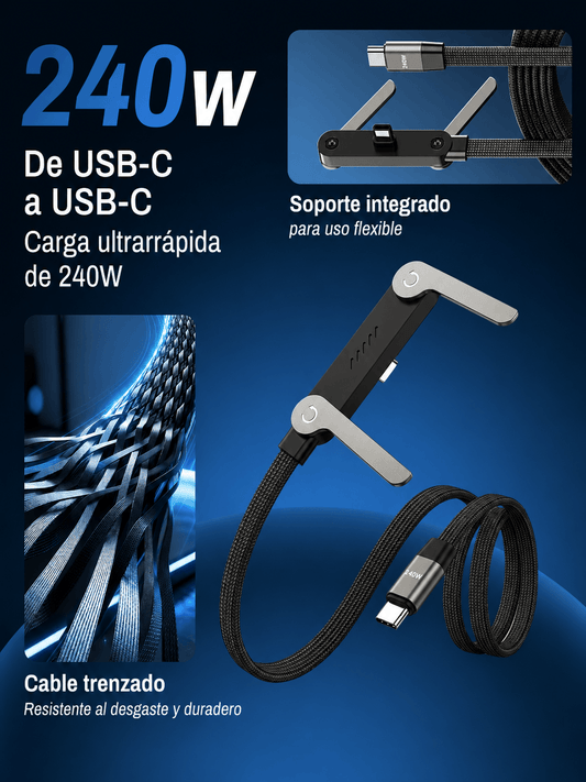 GameLink Pro 240W™ | Cable Gamer USB-C con Conector 90°